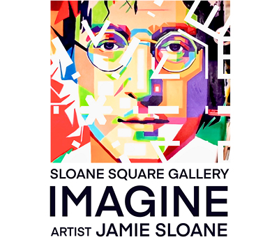 Flyer for Sloane Square Gallery IMAGINE event with artist Jamie Sloane